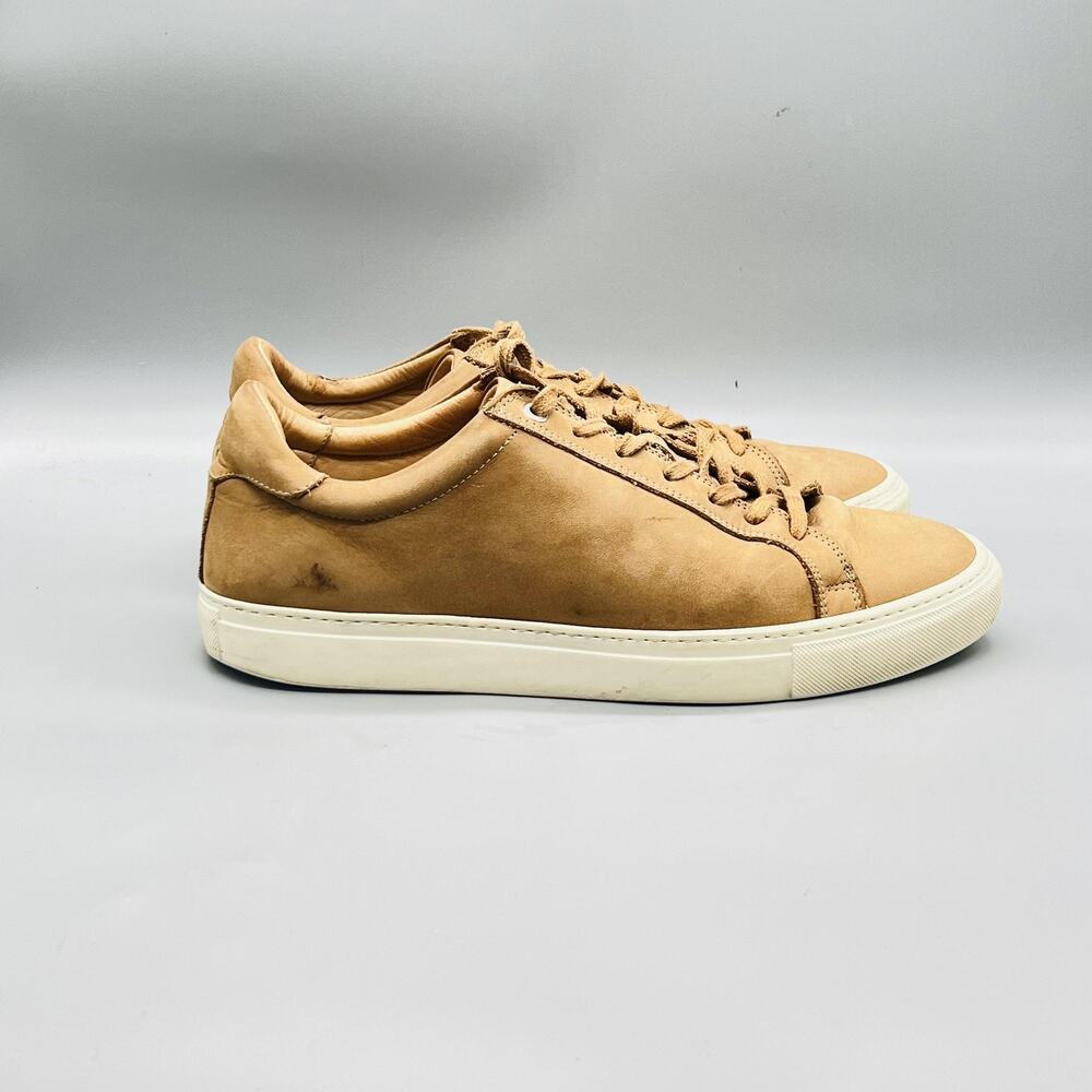 Suitsupply Shoes Mens 10 Brown Leather Low Top Casual Sneakers Comfort Walking